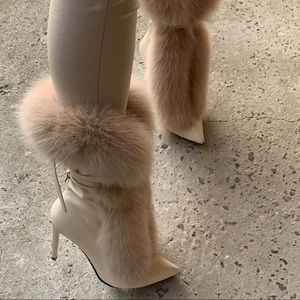 Ice Queen Design Furry Pom Pom Boots
